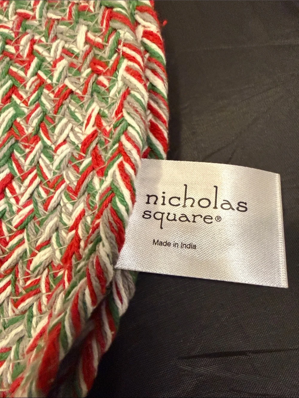 Woven Chevron Table Runner in Red, Green & White Xmas vibes
